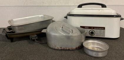 Sears Automatic Roaster Oven, Electric Skillet, And (3) Pans