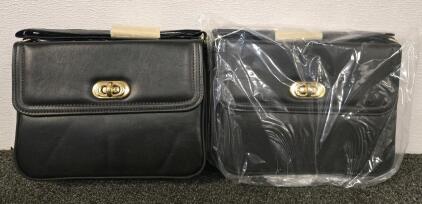 (2) VINTAGE US ISSUED Black Hand Bag with strap