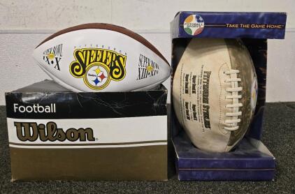 (2) Decorative Steelers Footballs