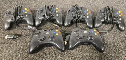 (4) Duke Xbox Controllers, (2) Xbox 360 Controllers