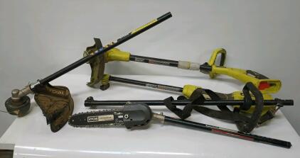Ryobi Extendable Cordless Weed Trimmer, Ryobi Cordless 'Expand-It' With 10" Branch Trimmer And Weed Trimmer Attachments