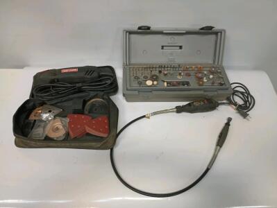 Craftsman Oscillating Sander And Cutter With Soft Case And Accessories, Dremel MultiPro With Flex Shaft And Variety Of Bits