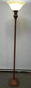 Floor Lamp, Victorian Floor Lamp With Etched Glass Shade, Corner Standing Lamp Height=73"