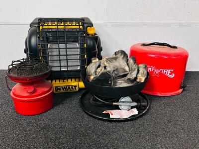 Portable Heaters & Propane Fire Pit Bundle &ndash; DeWalt Heater, Campfire Fire Pit, More