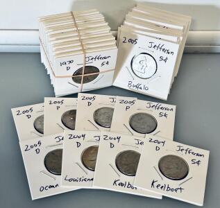 (50) Jefferson Nickels, 2004-2005 Variants, P&D Mint Marks, Multiple Designs