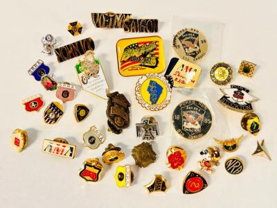 Vintage Collection Of Motorcycle And Event Pins
