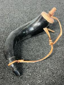 Antique Horns, Horn Material, Leather Strap, Wooden Stopper
