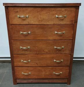 5 Drawer Solid Wood Dresser Length=31 1/2" Width=16 1/2" Height=41"