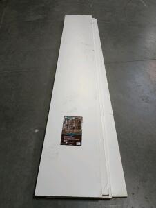 (4) White Melamine Shelf Boards 3/4" x 15 3/4" x 97"