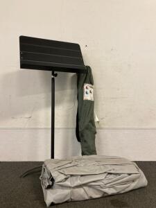 Full Size Blow Up Mattress, Dolding Camp Chair And Music Stand