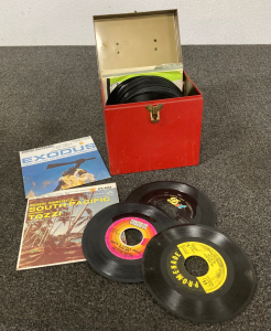Assorted Records in Carry Box
