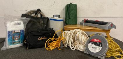 Cabelas Bag, New Inflatable Twin Mattress, Bamboo Bed Trey, Rope, Magnum Gatorline And More