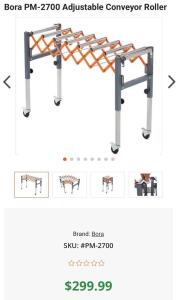 Bora Portamate PM-2700 Adjustable Conveyor Roller Stand