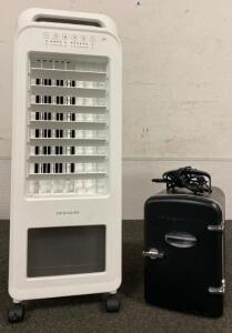 Frigidaire 2-in-1 Personal Evaporative Air Cooler and Fan (model EC100WF) And Frigidaire Mini Fridge BOTH WORK