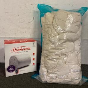 New Twin Sunbeam Heated Mattress Pad And Unknown Size Mattress Pad Cover