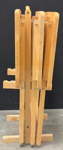 Light Wood Folding TV Tray Table Set, 3 Tables with Stand