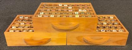 (3) Drawers With Built In Spots Filled With Acrylic Paints