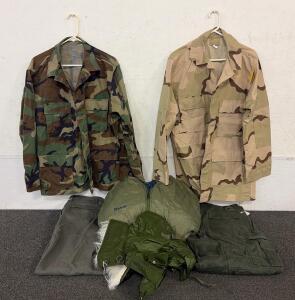 Military Clothing Set, Medium-Long, Woodland & Desert Camouflage, Cold Weather Hood