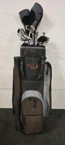 (15) Golf Clubs w/Tech Smart Golf Bag