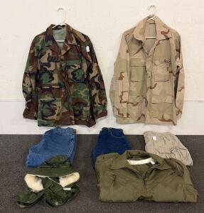 Medium-Long Military Jackets and The North Face Pants, Camouflage Patterns
