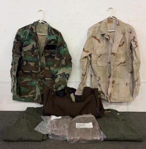 Military Clothing Set: Camouflage Jackets, Wool Trousers, Cold Weather Gear