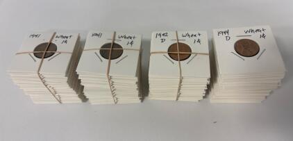 1940s D Wheat Penny Collection, United States Mint, 1 Cent Coins (100 coins)