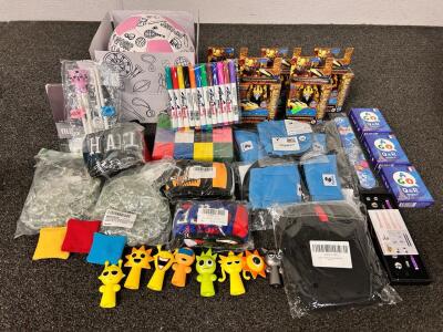 Toy Bundle: Whiteboard Style Soccer Ball, Transformers Figures, Steering Wheel Covers, Pet Baseball Caps, Magnetic Fidget Pen, and Much More