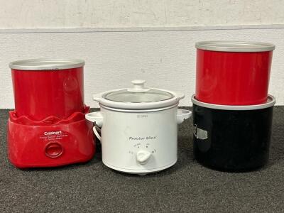 Proctor Silex Slow Cooker (Series E2801DJ) and Cuisinart Frozen Yogurt/ Ice Cream and Sorbet Maker (Both Power On)