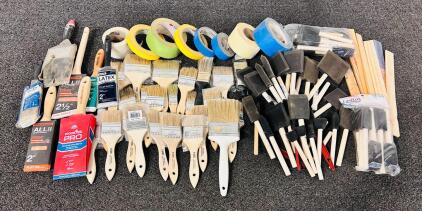Painting Supplies Bundle: Foam & Bristle Brushes, Masking Tape, Crafters Collection