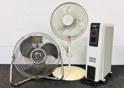 DeLonghi Oil-Filled Radiator Heater, Lasko Standing & Powerhouse Fan