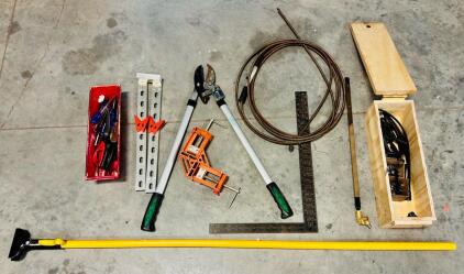 Assorted Tool Set with Pruning Shears, Clamps, Screwdrivers, and More