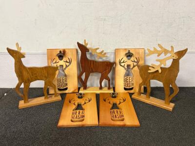 Decorative Wooden Reindeer & "Beer Season" Bottle Opener Plaques