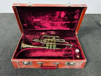 Olds Mendez Cornet, Lacquered Brass, Serial 433885, Bb Key