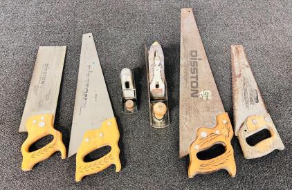 (4) Saws and (2) Vintage Wood Planers