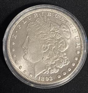 1893-CC Morgan One Dollar Coin &ldquo;In Plastic Coin Cover&rdquo;