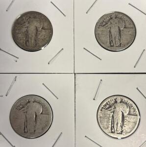 (4) Standing Liberty Quarter Dollar - 90% Silver