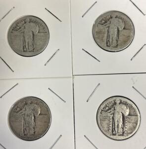 (4) Standing Liberty Quarter Dollar - 90% Silver