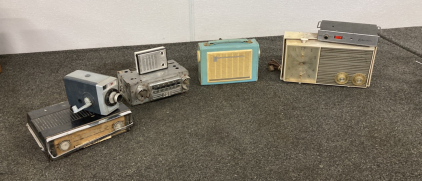 (4) Vintage Radios & 1 Brownie 8 MM Camera