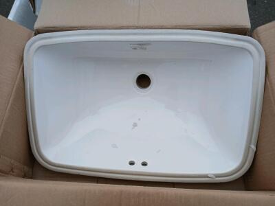 Mansfield Bathroom Sink, White, Undermount, 20x15x7 in, MPP 218NS