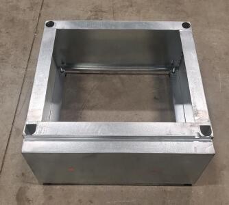 Metal Pedestal Base, Galvanized Steel, 24"x24"x12"