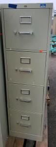 HON Vertical Filing Cabinet, 4 Drawers, Metal, Beige