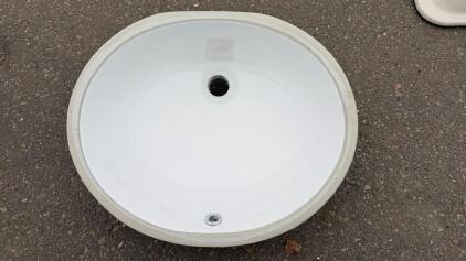 MSI MJ-206 Undermount Oval Bathroom Sink, White Porcelain