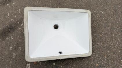 Rectangular Undermount Bathroom Sink, White Ceramic, Serial SX 18