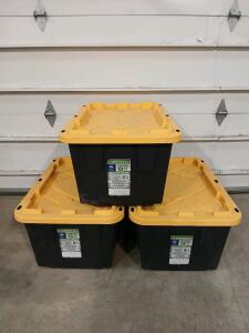 (3) Greenmade Professional Grade Storage Containers, 27 Gallon