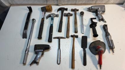 Chicago Pneumatic Air Tools and Hand Tool Set with Various Hammers