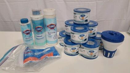 (9) Valeria Hot Tub Fileter (3) Clorox Spa Treatment And More