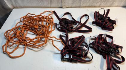 Extension Cord & (4) Husky Ratchet Tie-Down Straps