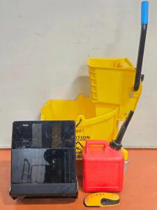 Mop Bucket, Zircon Stud Finder, 1-Gal Fuel Can & Winco Paper Towel Dispenser