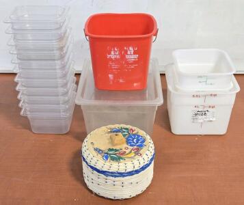 Assorted Plastic Prep Commercial Kitchen Containers
