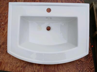 Crane Plumbing Barrett Lavatory 328, White Vitreous China Pedestal Sink